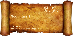Neu Fanni névjegykártya